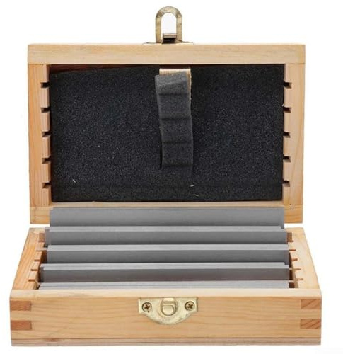 Moliuoly 12-teiliges Parallelunterlagen-Set aus legiertem Stahl 120 mm x 10–35 mm für CNC-Fräsmaschinen und Drehbänke mit präzisen Maßen in praktischer Holzaufbewahrungsbox