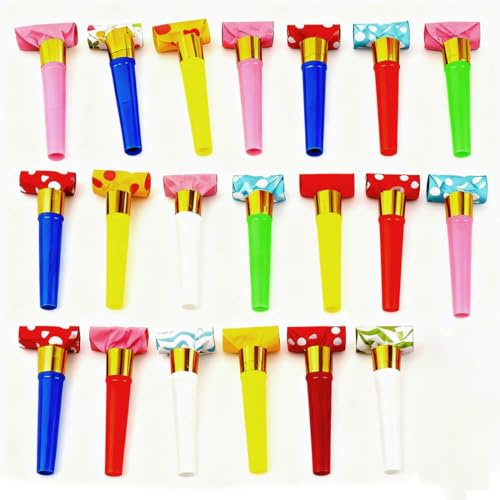 ZORVYN 20 Pezzi Trombette per Feste Bambini, Trombette Compleanno, Rumorose per Feste di Compleanno, Carnevale, Banchetti, Lauree