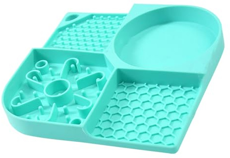 Generic Tappetino da Leccare per Mangiatoia Lenta per Animali Domestici, Tappetino da Leccare per Cani Multiuso 4 in 1 per Animali Domestici e Gatti (BLUE)