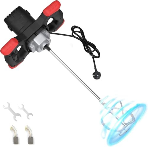 New Cement Mixer, 2100W Paddle Mixer, Concrete Mixer with 6 Speed, Plaster Mixer, Paint Mixer, Mixing Paddle for Drill, Concrete Tools, Ideal for Mixing Feed, Plaster, Paint, Cement,Mortar etc
