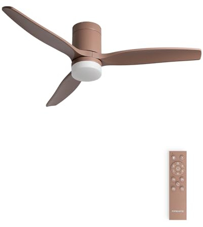 CREATE / WINDCALM M/Ventilador de techo ABS con luz moca con mando / 40W, Silencioso, Ø132 cm, 6 velocidades, 3 temperaturas de luz, temporizador, función verano-invierno