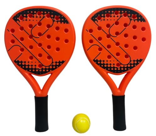 Racchette da Padel con Pallina Set 2 Racchette in Plastica cm 41 con Palla Racchettoni da Spiaggia con Pallina Padel Beach Tennis Pool Party Spiaggia Coppia Piscina Giardino