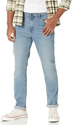 Amazon Essentials Jeans Slim Fit Elasticizzati Comodi - colori fuori produzione Uomo, Blu Chiaro, 30W / 28L