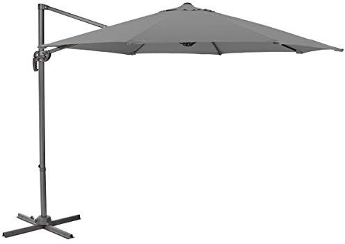 SVITA AREA Sonnenschirm Ampelschirm UV50+ Garten Terrasse Outdoor 360° Schirm Aluminium drehbar kippbar Gartenschirm Gartenmöbel Grau