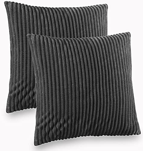 Kuscheli® 2er Set Kissenbezug im Doppelpack Cashmer Touch Fleece Kissenhülle, Sofakissen Kopfkissenbezug Kissenbezüge Couchkissen, Farbe:Grau, Größe:2X 40x40 cm