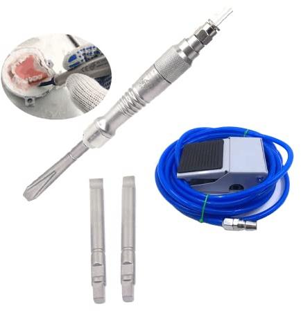 Micro Air Flux Chipper Pneumatic Scraper Scaling Gas Shovel Chisel Medical Gypsum Engrave Breaker 3 Chisels Dental Tools With Foot Switch