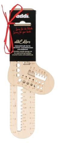 Addi Calibro Holz-Nadelmaß, 1 Stück - für Strick- und Häkelnadeln