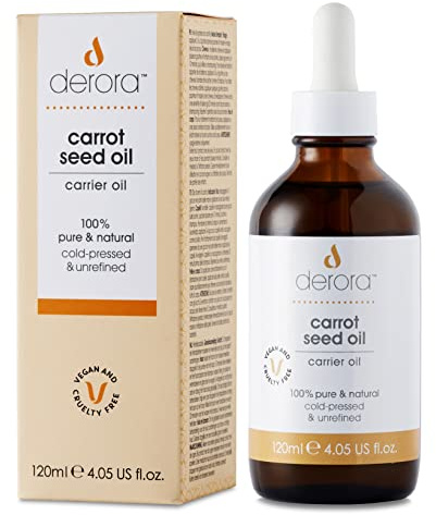 Derora Carrot Seed Oil | Nourishes Skin, Hair & Nails | 100% Pure & Natural | Cold Pressed & Unrefined | Antioxidant & Vitamin A, C & E Rich | Vegan & Cruelty Free (120ml)