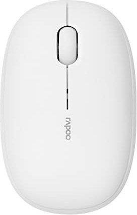 Rapoo M660 Silent kabellose Maus Wireless Mouse 1300 DPI Sensor 9 Monate Batterielaufzeit leise Tasten ergonomisch für Rechtshänder und Linkshänder PC & Mac - weiß