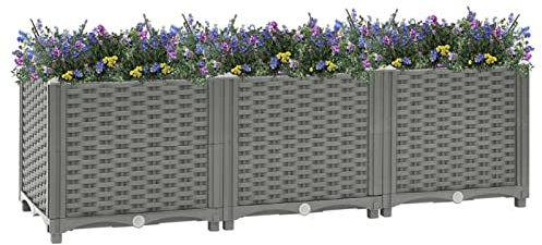 Tidyard Fioriera Rialzata, Fioriera da Esterno Grande, Letto da Giardino Rialzato, Fioriere da Giardino, Vaso da Esterno, Rettangolare, 120x40x38 cm in Polipropilene