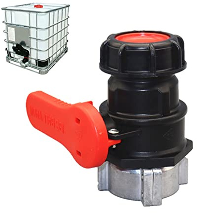 NSXIN IBC Ablaufhahn Wassertank Adapter Universal Klappenhahn, IBC Tank Absperrhahn Ersatzkugelhahn Schlauchanschluss für Wassertank Ablasshahn, Regentonne, Kanister (S75*6 (75 mm) (DN50))
