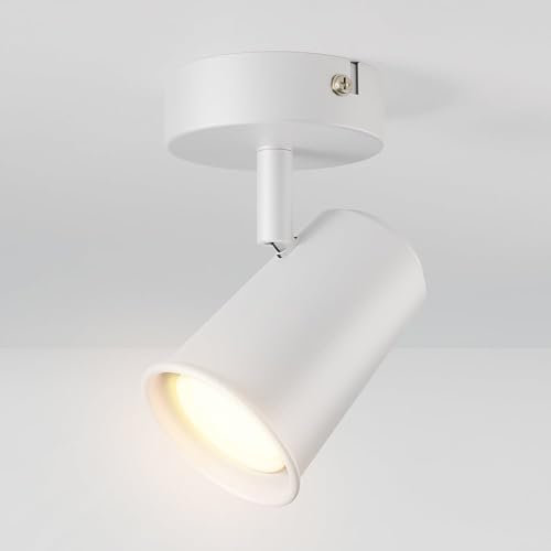 HOFTRONIC Riga - Plafonnier LED - Pivotant et Orientable - Dimmable – GU10 4W 345lm 2700K Blanc Chaud - Blanc – Pour Salon, Chambre, Cuisine - Spot Mural et Spot Plafond (L 90 mm)