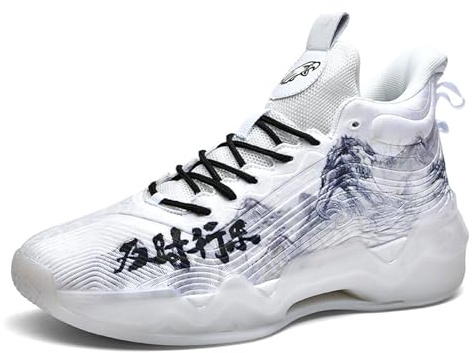Herr Basketskor Gym Sportskor Anti-slip Basketskor Utomhus Pojkar Basketskor(39 EU, White)