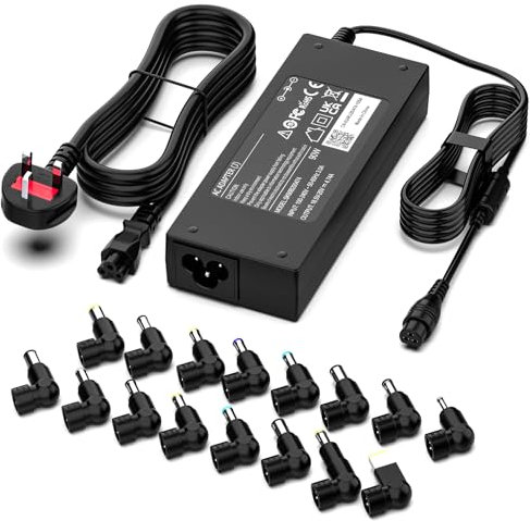 90W Universal Laptop Charger Power Adapter Compatible with HP Dell Lenovo ASUS Acer Samsung Toshiba Sony IBM Fujitsu Gateway Notebook Ultrabook Chromebook Laptop Power Supply Cord with 16 Tips