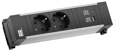 BACHMANN POWER FRAME 2xSchutzkt. USB A&C, USB Charger 22W 0,2m GST18