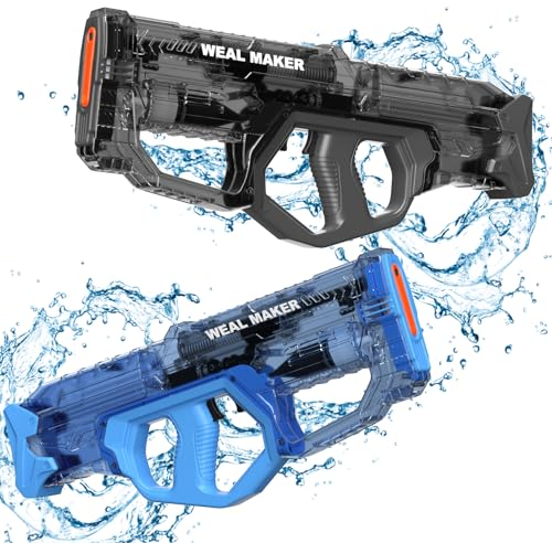 Pistola Ad Acqua Elettrica Potente, IP67 Impermeabile Per Adulti/Bambini, Pistole Ad Acqua E Fucili Automatici, Portata 8-10 M, Pistole Ad Acqua Per Spiaggia, Piscina, Giardino, Festa Estiva(Blu+Nero)