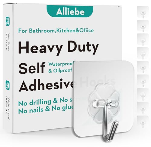 Confezione da 30 ganci autoadesivi da parete, resistenti fino a 5,9 kg (max), impermeabili, resistenti all'olio, per bagno, doccia, cucina, ufficio, esterni, miglioramento della casa