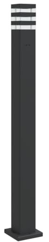 vidaXL Wegeleuchte mit Steckdose Schwarz 110 cm Aluminium