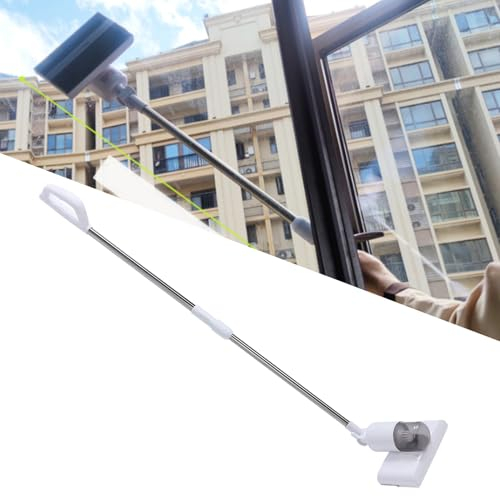 Pulitore per Finestre, 4 in 1 Aspirapolvere Elettrico per Finestre Bagno Doccia Lavavetri per Vetri con Asta di Prolunga per Vetri di Finestre Alte per Interni Ed Esterni