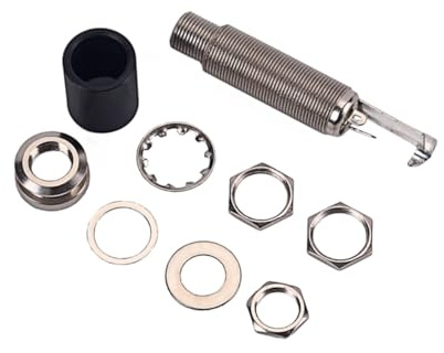 COSMEVIVI Guitar Jack Socket Cylinder Output Jack Replacement Black Metal 1/4 Inch 6.35mm with Side Mount Design for Electric Guitar and Bass for Instrument Accessories