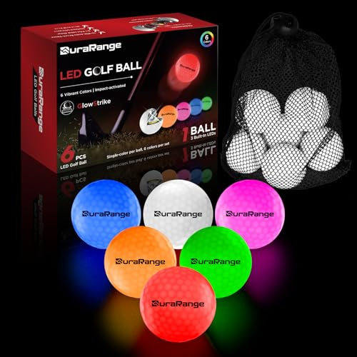 DURARANGE Golfbälle, leuchtet im Dunkeln, ultrahelle LED-Golfbälle für Nachtgolf, Geschenk für Männer und Frauen, Hinterhofübungen, Grün