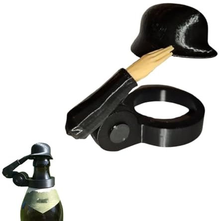 Bierflaschenhelm mit Soldatengruß, lustiger und einzigartiger Anti-Flaschenverschluss im Militärgruß-Design. Wiederverwendbarer Flaschenverschluss für Bier-, Limonaden- oder Trinkflaschen. (Stil A)