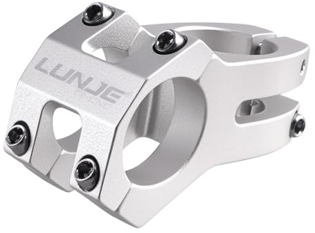 TRIWONDER Attacco Manubrio MTB in Lega di Alluminio 31.8mm / 25.4 mm Gambo da Bicicletta Corto Adattatore Alza Manubrio Bici da Corsa Strada BMX MTB (A - Argento - 31,8 mm - con Logo)