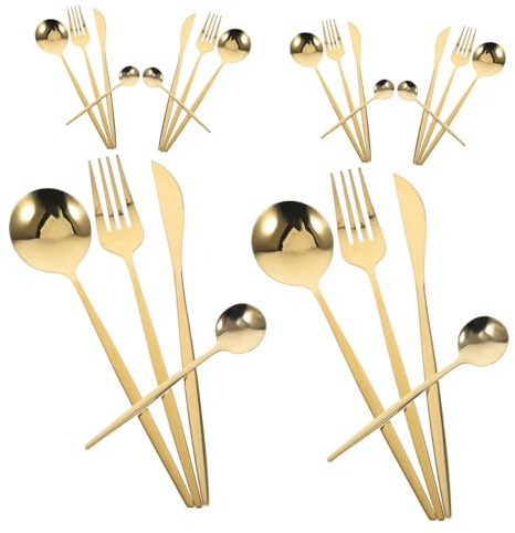 Healifty 6ensembles Couverts Inox Réutilisables Pour Steak Et Cuisine Occidentale Inox Fourchette Steak Cuillère Coupe-thé