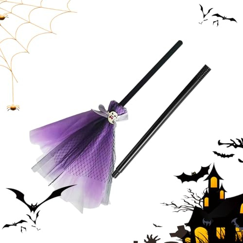 Bruja Bebé - Escoba Juguete para disfraz de bruja para niñas,Accesorios de Cosplay y juego de imitación de caza de caramelos, casa embrujada, espectáculos y festivales