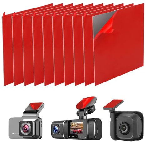 10 Pcs Double Sided Tape for Dash Cam - Ultra Heat Resistant Adhesive Pads for Windshield, Dashboard, GPS, Posters, Picture Frames & Holders | 60% Stronger Than Foam, Weatherproof & Customizable
