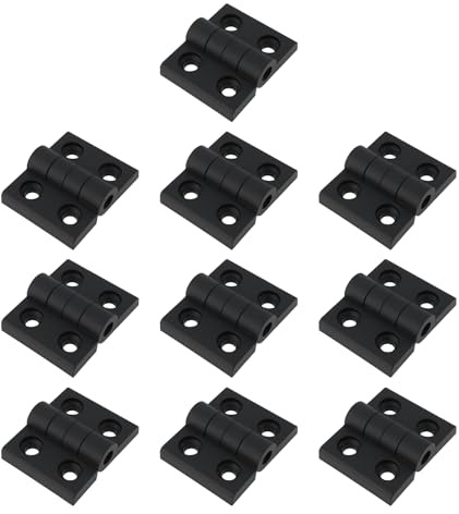 ECSiNG Lot de 10 Charnières en Nylon Et Plastique 57x46x8mm pour Boîtes à Outils de Camping-car Caravane Noir