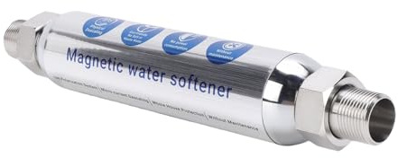 Luocute Descalcificador de Agua para Toda la Casa, Inhibidor de Incrustaciones de Acero Inoxidable con de Polarización de Iones IPS para Tuberías CPVC PVC PEX Cobre PPR, Rosca Hembra