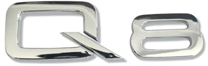 MCK Auto - Emblema Q8 plateado brillante para maletero trasero, modificación del emblema