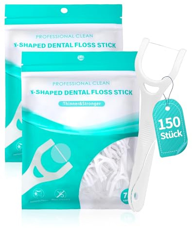 Y-From - 150 bastoncini per filo interdentale per molari, per la pulizia dei denti degli spazi interdentali anteriori e posteriori, filo interdentale con stuzzicadenti a forma di Y