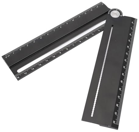 Aolidsive Righello Multiplo in Alluminio, Robusto Strumento di Misurazione Dell'angolo in Lega di Alluminio con Goniometro da 0 a 180 Gradi, per Disegnare Linee Linee Parallele e
