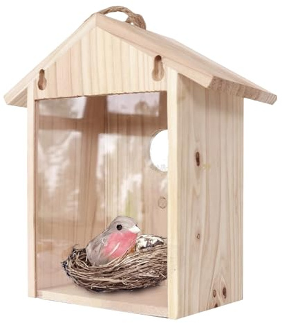 Maisons à oiseaux pour l'extérieur – Maison d'élevage en bois transparent avec ventouse, pour jardin, jardin, jardin, jardin, jardin, jardin, jardin