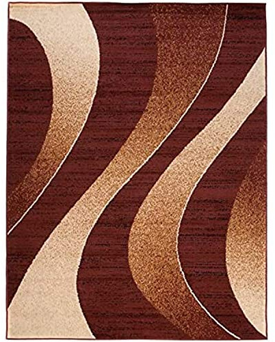Carpeto Teppich Wohnzimmer 80x150cm Braun Geometrisch 90er-Retro Weich | Teppich für Schlafzimmer Büro Esszimmer Pflegeleicht Fußbodenheizungsgeeignet Reinigungsmittelbeständig Kurzflor Synthetisch