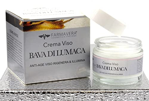 Farmavera anti-rynk ansiktskräm dam snigel damm 50 tillverkad i Italien anti-aging regenererande fuktgivande behandling dag natt kosmetika skönhet presentidé antietskrämer