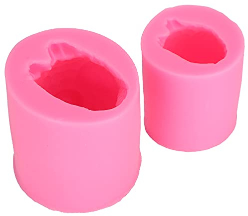 Eule Kerzenform, 3D Eule Form Werkzeug 3D Eule Schokoladenform Zwei verschiedene Größen 3D Silikonform für Kerzen DIY Crafts Making (Rosa)
