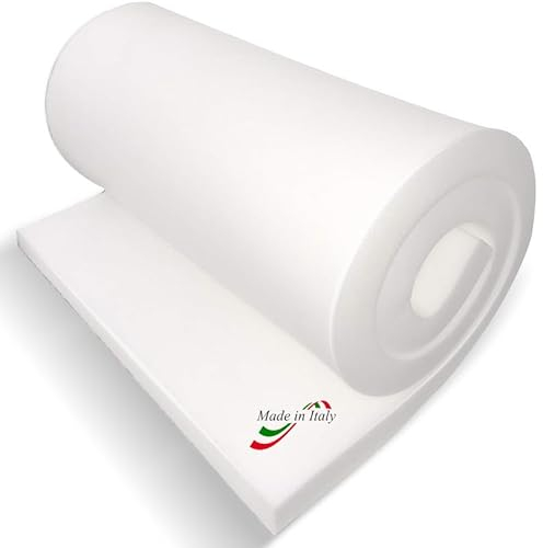 TENDEEVOLUTION Schaumstoffplatte für Polsterung Dichte 25, Stärke 1-10 cm, 200x100 cm Polsterschaumstoff für Sofas, Kissen, Sitzpolster (Dicke 3 cm)