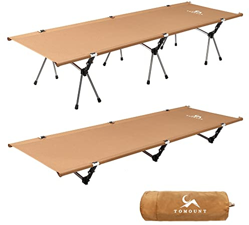 TOMOUNT Lettino da campeggio leggero in lega di alluminio compatto letto da campeggio lettino da viaggio per balcone, giardino, campeggio, escursioni all'aperto, colore: arancione