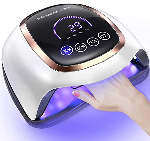 NAXBEY UV für Gelnägel,168W Led Lampe Nägel mit großem 7,5-Zoll-LCD-Touchscreen/4 Timer-Einstellungen/Auto-Sensor,Professionelles Nagellampe für Anfänger Selber Machen Heimsalon