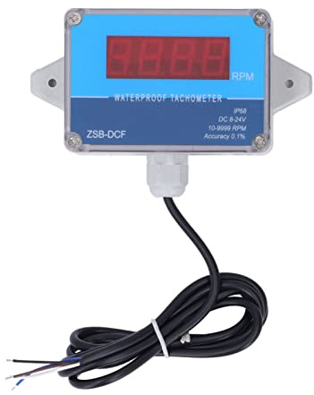 Digital Varvräknare, IP68 Vattentät DC 8V-24V 10-9999 RPM Hög Noggrannhet Timräknare Varvräknare, Motorvarvräknare med Hallsensor för Fartyg, Mekanisk Utrustning, Svarv Enkel Snabbinstallation