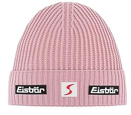 Eisbär Nordic Skipool Umschlagmütze Strickmütze Skimütze Wollmütze Merinomütze Wintermütze Damen/Herren - Made in Austria mit Umschlag, Futter, Futter Winter Herbst-Winter - One Size Altrosa
