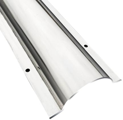 YZWZZXC 100 Cm Goulotte Electrique en Acier Inoxydable, Protection Cable Electrique Demi-Rond, Film de Protection et Trous de Vis, Peut Être Utilisé à L'intérieur ou à L'extérieur(53mm/2.1in)