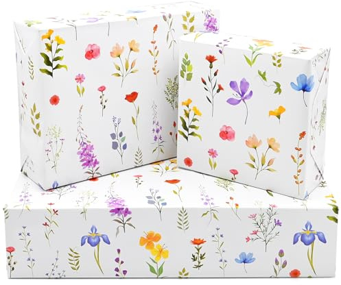 Flower Wrapping Paper 50 * 70cm,5Pcs Wrapping Paper for Women Girls Female,Floral Design for Birthday Mother's Day Wedding Valentines