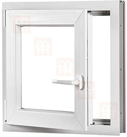 Kunststofffenster | 120x120 cm (1200x1200 mm) | weiß | Dreh-Kipp-Fenster | links