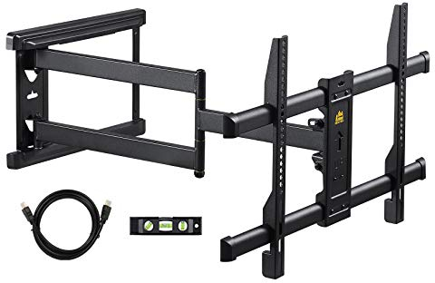 FORGING MOUNT TV Wandhalterung mit 765mm Langem Arm Wandhalterung für 37-75 Zoll Flach/Curved Fernseher bis 45KG, Neigbar/Schwenk/Drehbar, Fernseher Halterung, Max VESA 600x400mm