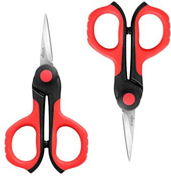LIVINGO 4.5 Small Sharp Embroidery Scissors: Rubber Comfort Grip, Precise Detail Pointed Tip Stainless Steel Sewing Shears Set for Cutting Fabric, Paper, Crochet Thread Needle Knitting Yarn Craft