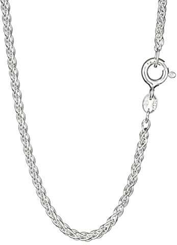 NKlaus collier 50 cm flätad kedja 925 sterlingsilver bredd: 1,9 mm halsband för kvinnor 6843